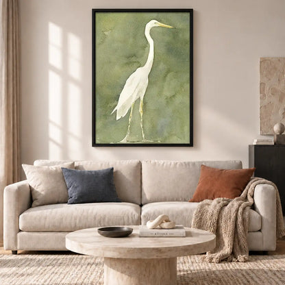 Elegant White Heron Portrait Wall Art 2