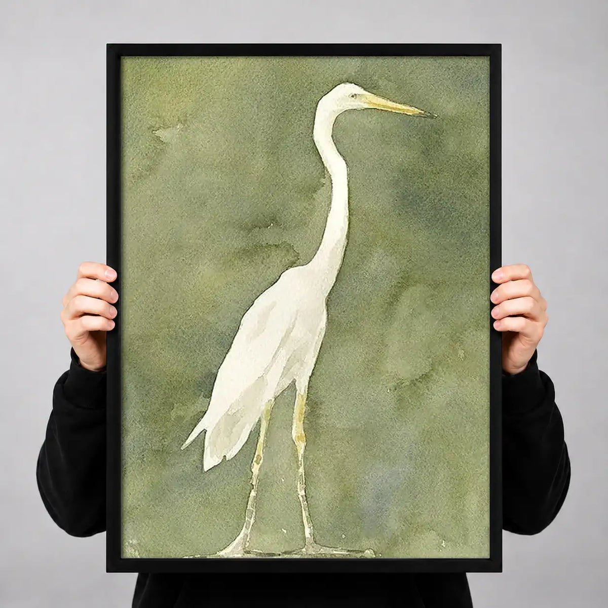 Elegant White Heron Portrait Wall Art 3