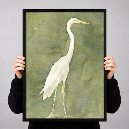 Elegant White Heron Portrait Wall Art 3