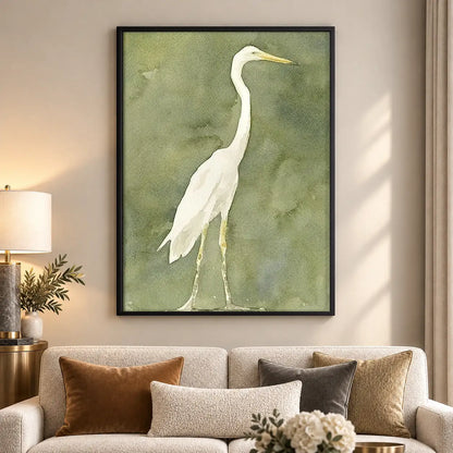 Elegant White Heron Portrait Wall Art 5