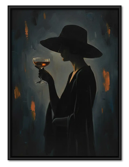 Elegant Witch Holding Wine Wall Art