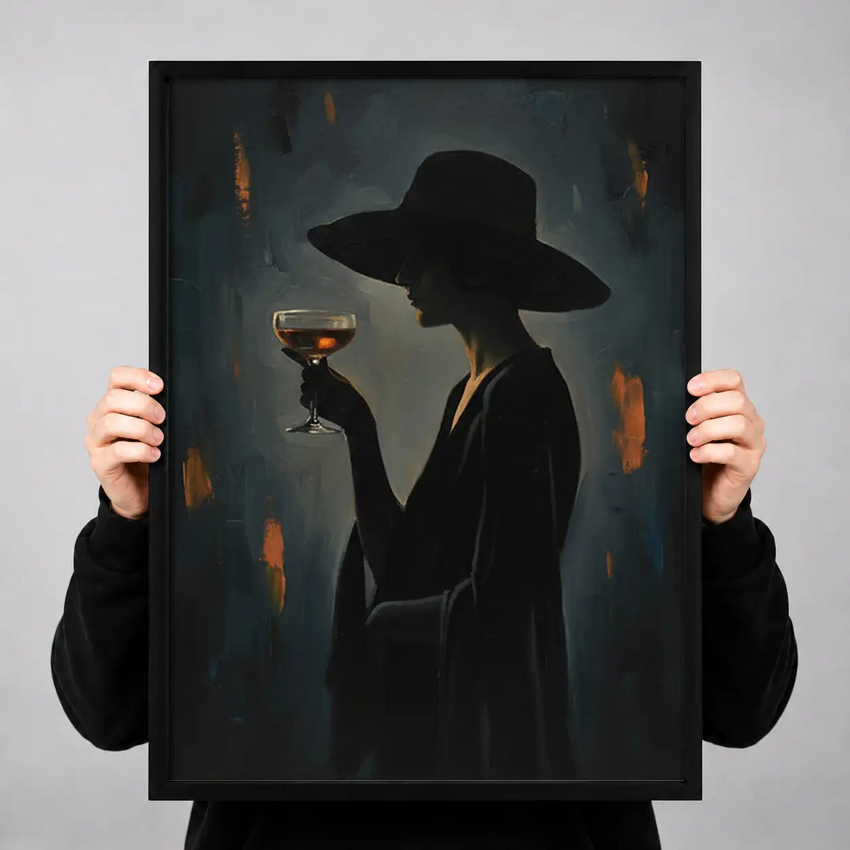 Elegant Witch Holding Wine Wall Art 3