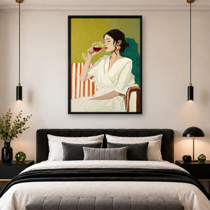 Elegant Woman Enjoying Wine Wall Art 4