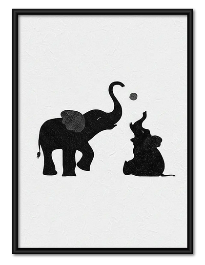 Elephant and Cat Silhouette Wall Art