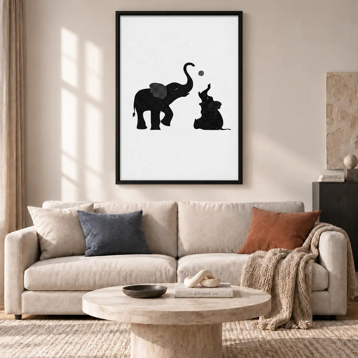 Elephant and Cat Silhouette Wall Art 2