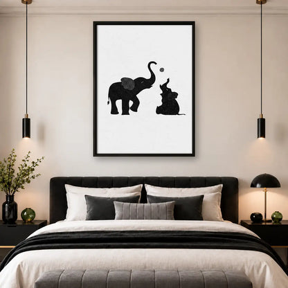 Elephant and Cat Silhouette Wall Art 4