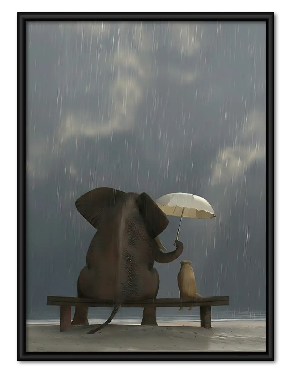 Elephant Walking with Umbrella Wall Art 1