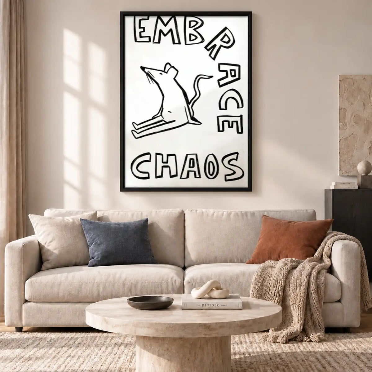 Embrace Chaos White Cat Wall Art 2