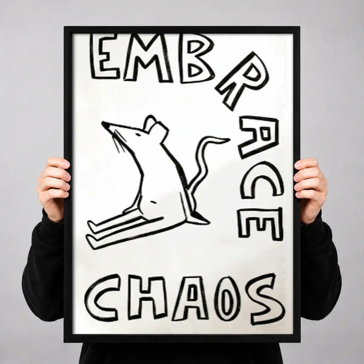 Embrace Chaos White Cat Wall Art 3