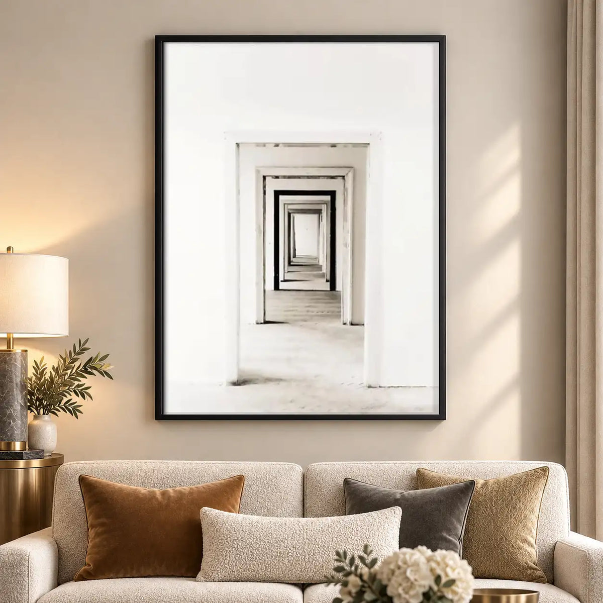 Endless White Doorway Perspective Wall Art 5
