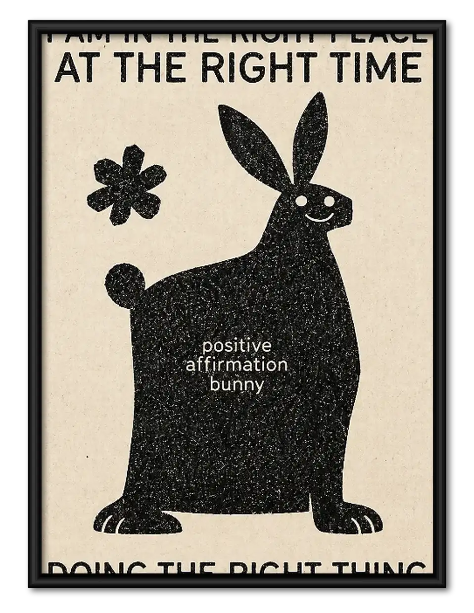 Everything Happens at the Right Time Bunny Wall Art 1