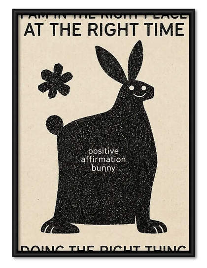 Everything Happens at the Right Time Bunny Wall Art