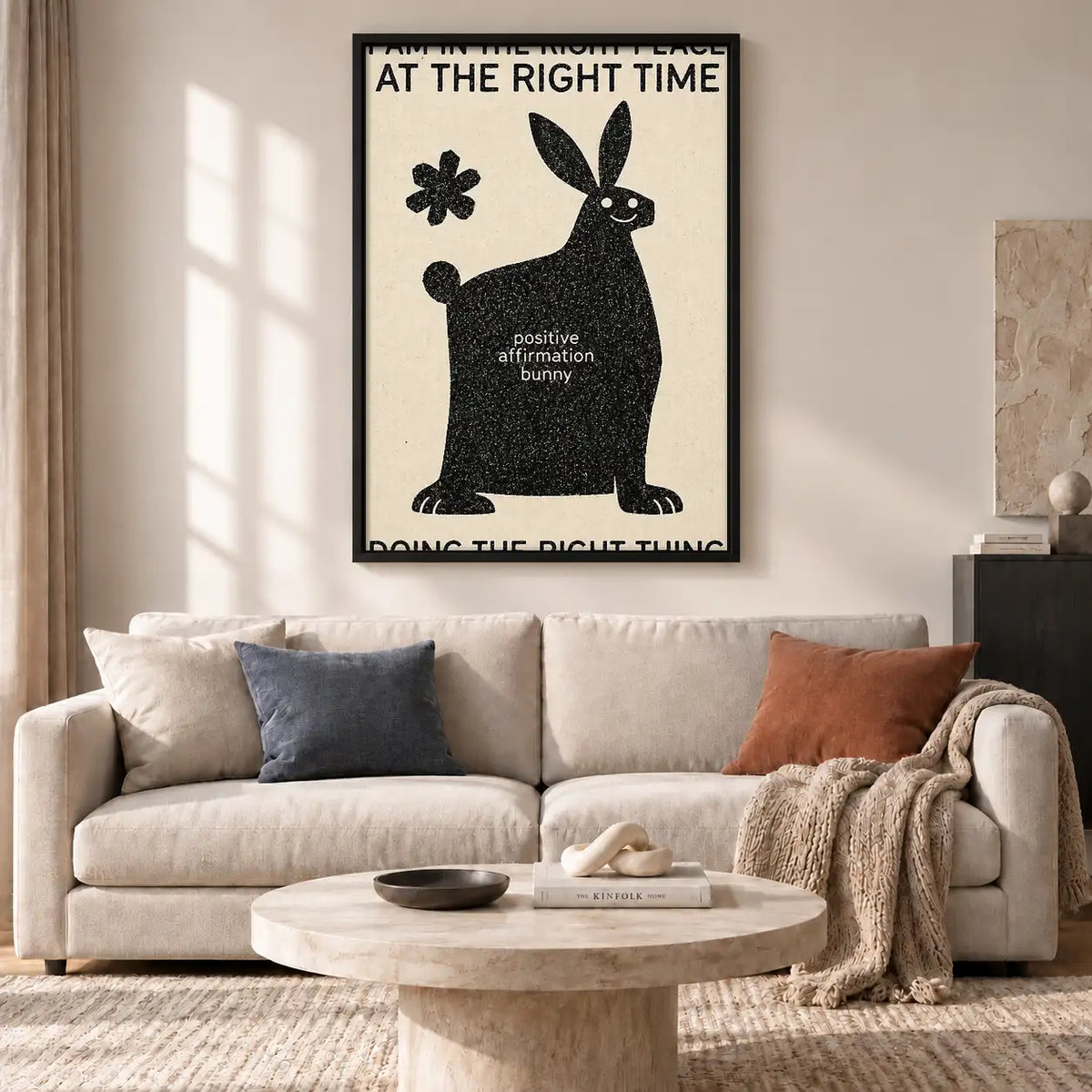 Everything Happens at the Right Time Bunny Wall Art 2