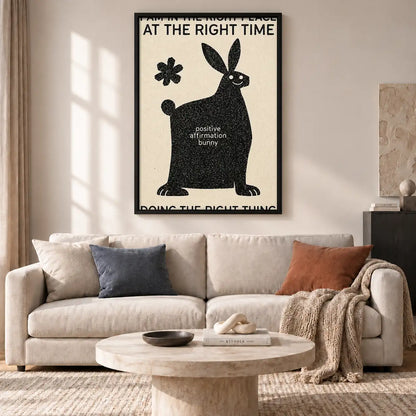 Everything Happens at the Right Time Bunny Wall Art 2
