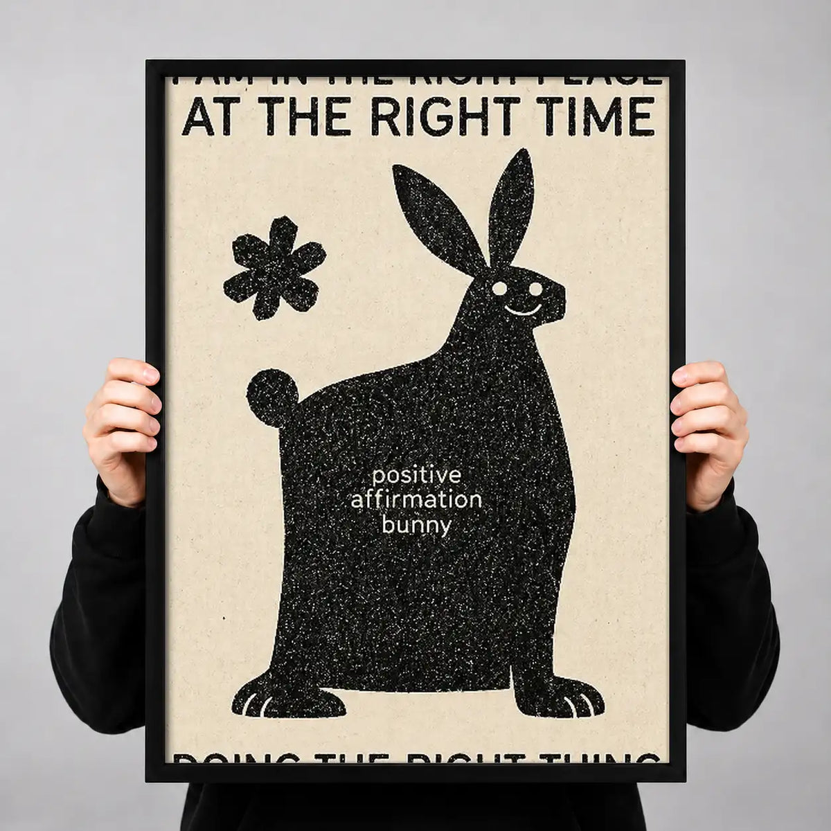 Everything Happens at the Right Time Bunny Wall Art 3