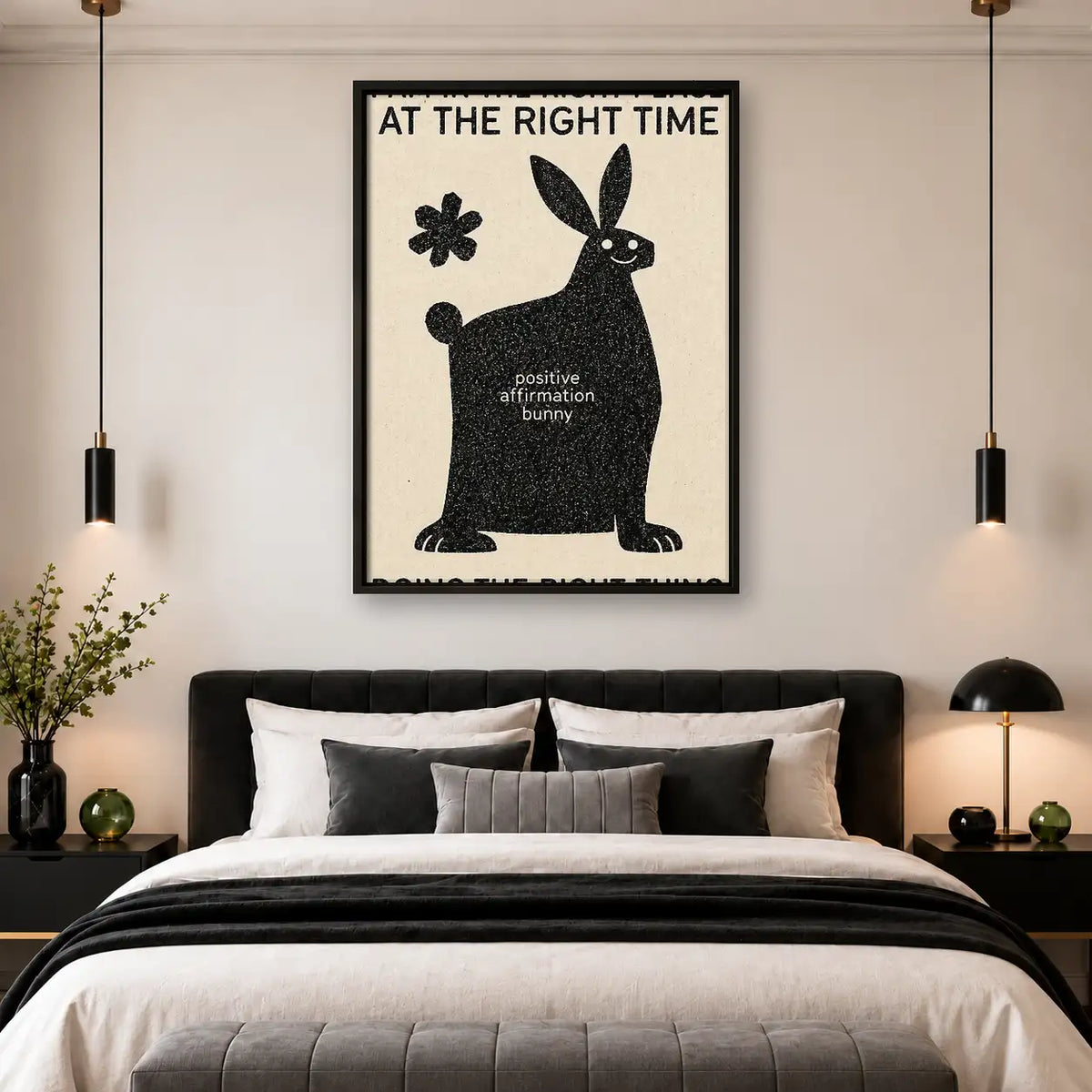 Everything Happens at the Right Time Bunny Wall Art 4