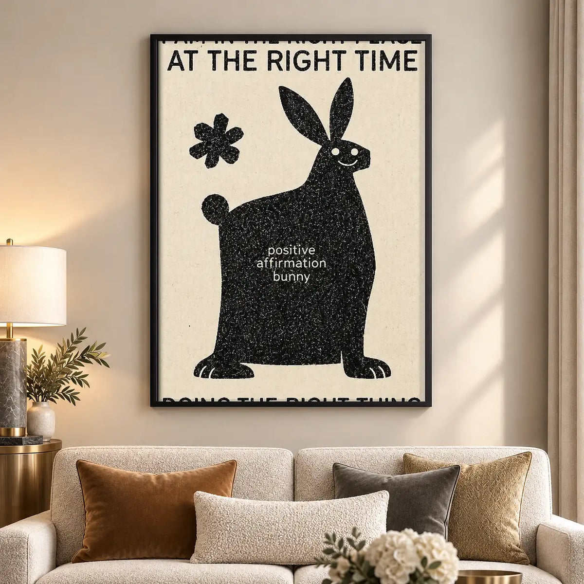 Everything Happens at the Right Time Bunny Wall Art 5