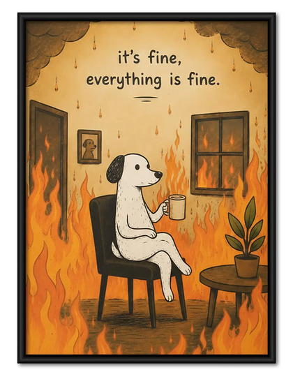 Everything Is Fine Fire Dog Wall Art