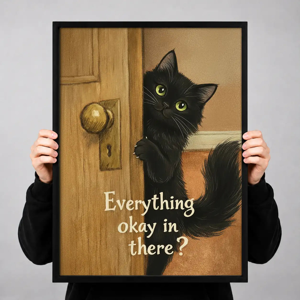 Everything Okay in There Cat Wall Art 3