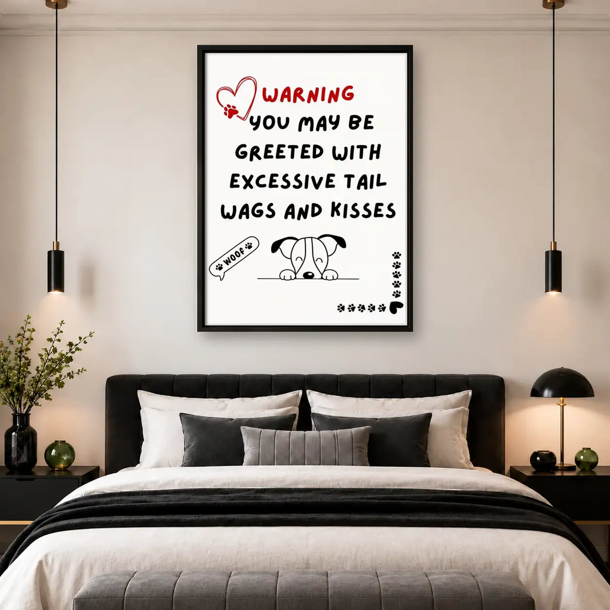 Excessive Tail Wags Warning Wall Art 4