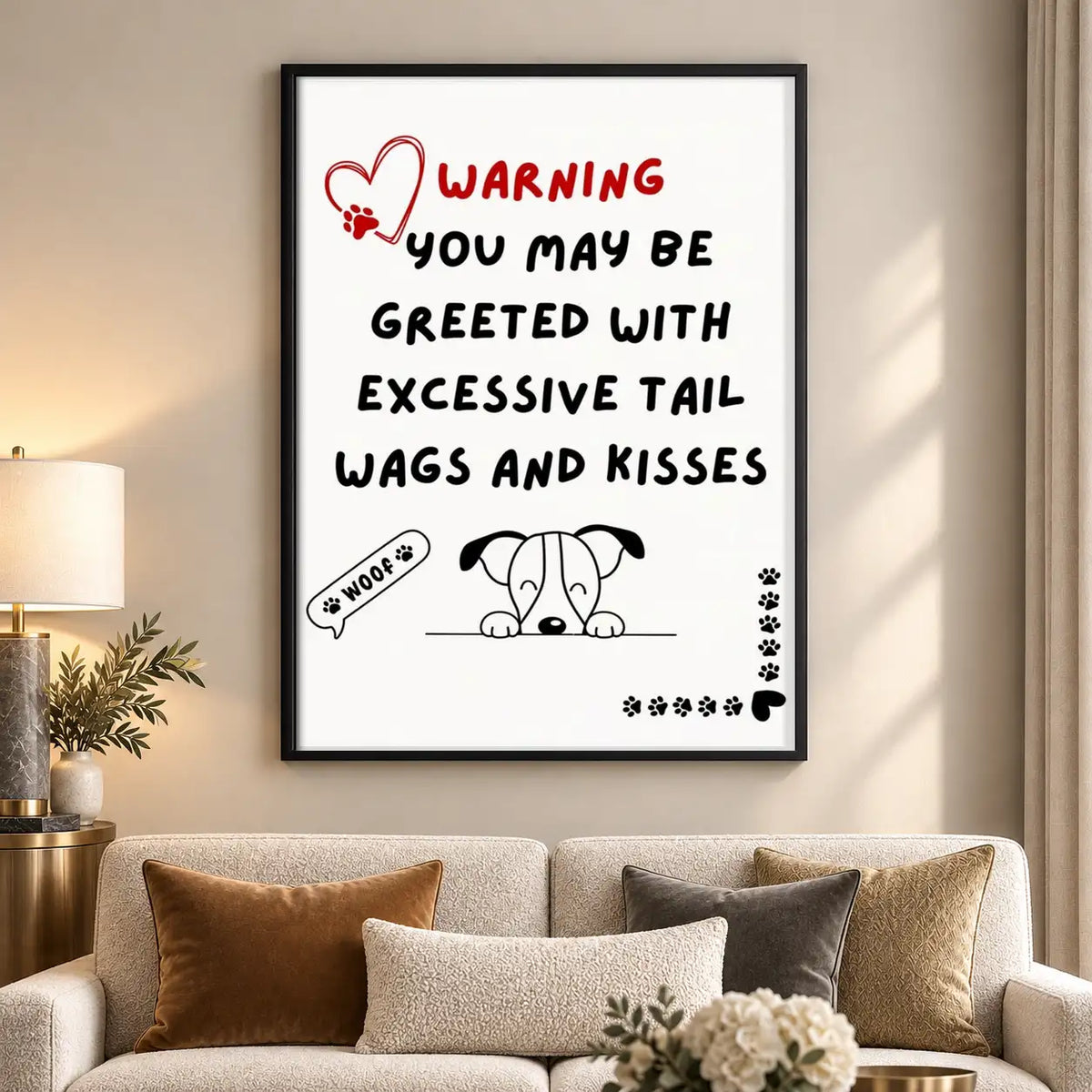 Excessive Tail Wags Warning Wall Art 5