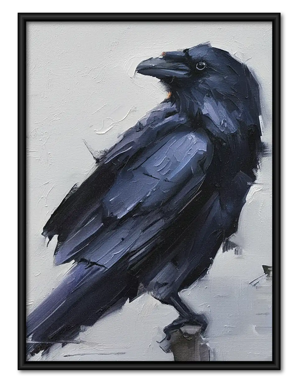 Expressive Black Raven Portrait Wall Art 1