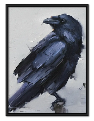 Expressive Black Raven Portrait Wall Art