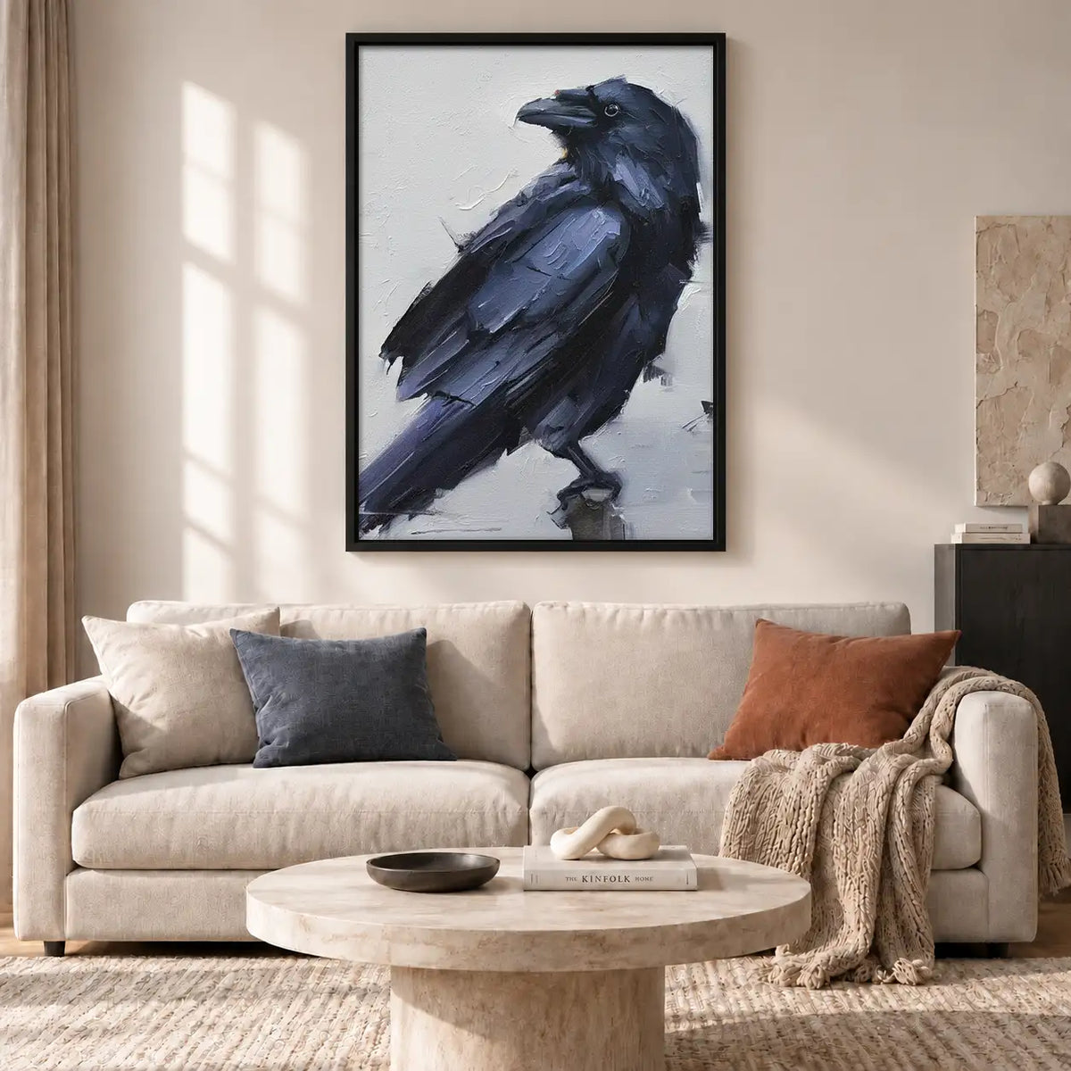 Expressive Black Raven Portrait Wall Art 2
