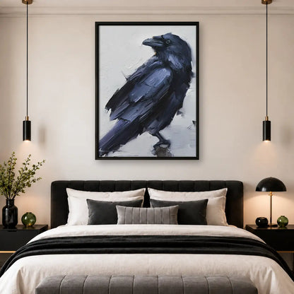 Expressive Black Raven Portrait Wall Art 4