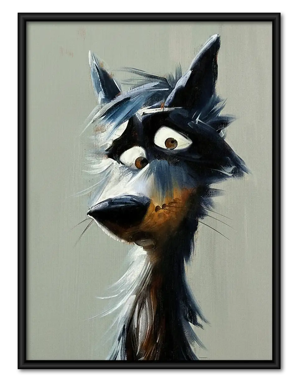 Expressive Black Terrier Portrait Wall Art 1
