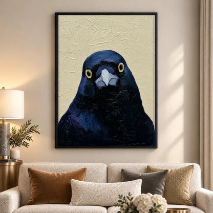 Expressive Blue Black Crow Portrait Wall Art 5