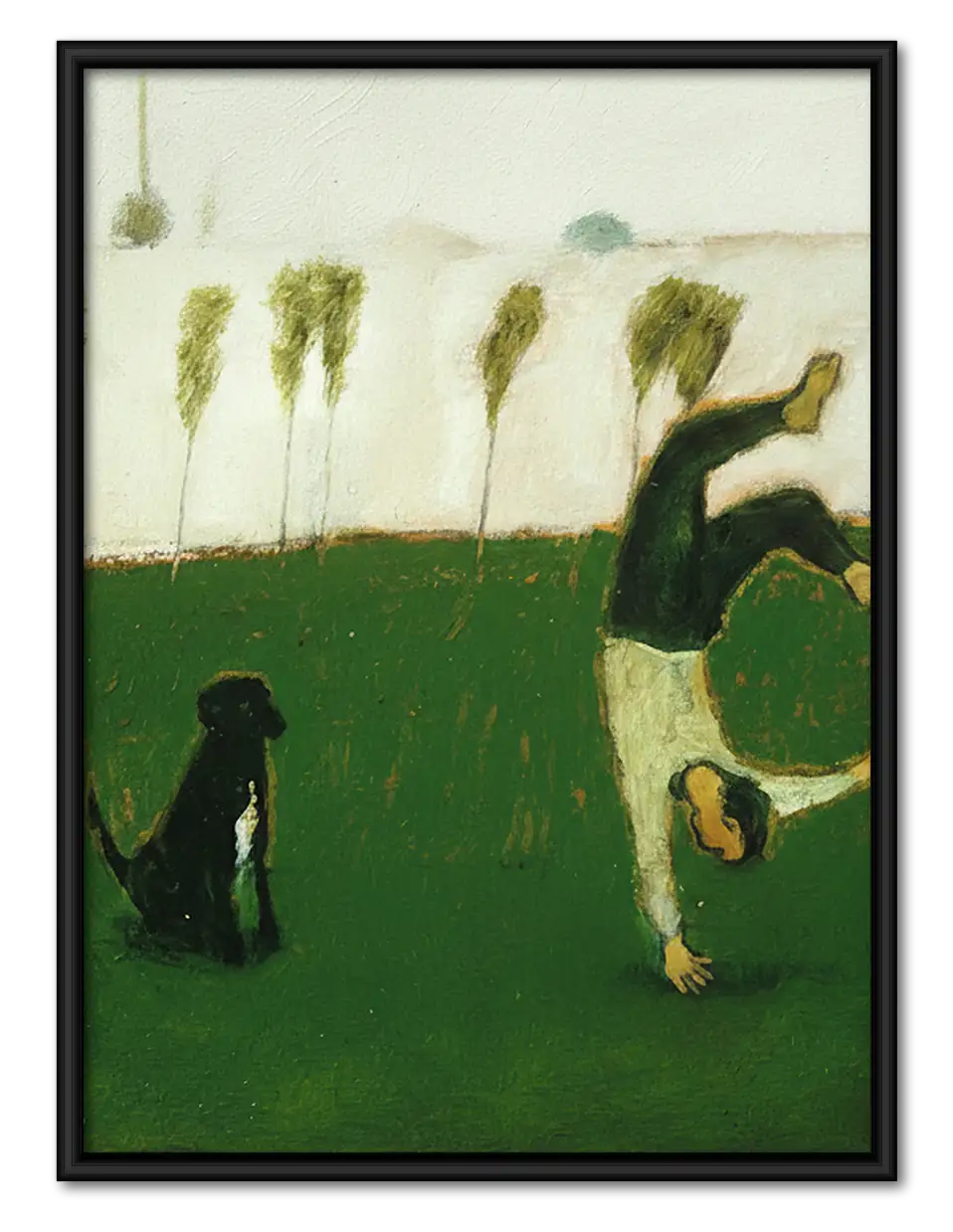 Farm Dogs in Green Field Wall Art 1