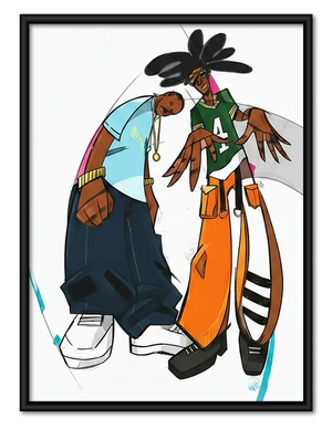 Fashionable Bird Couple Wall Art