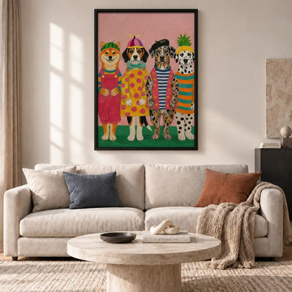 Fashionable Dogs in Colorful Sweaters Wall Art 2