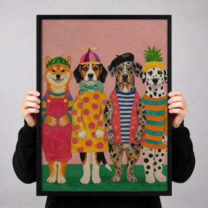 Fashionable Dogs in Colorful Sweaters Wall Art 3