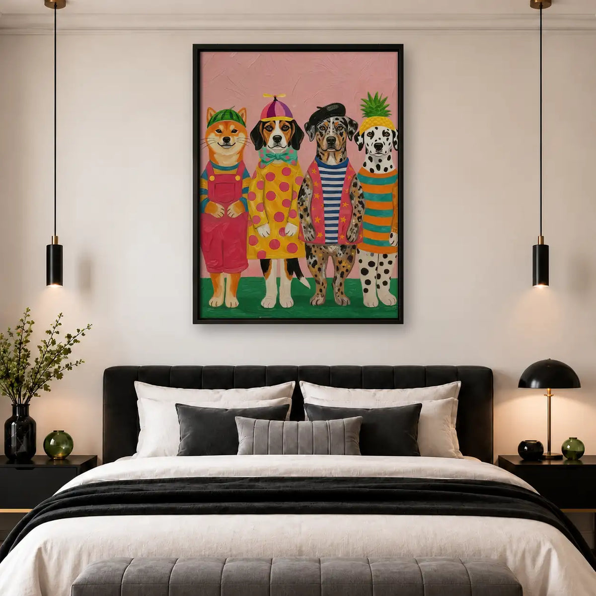 Fashionable Dogs in Colorful Sweaters Wall Art 4