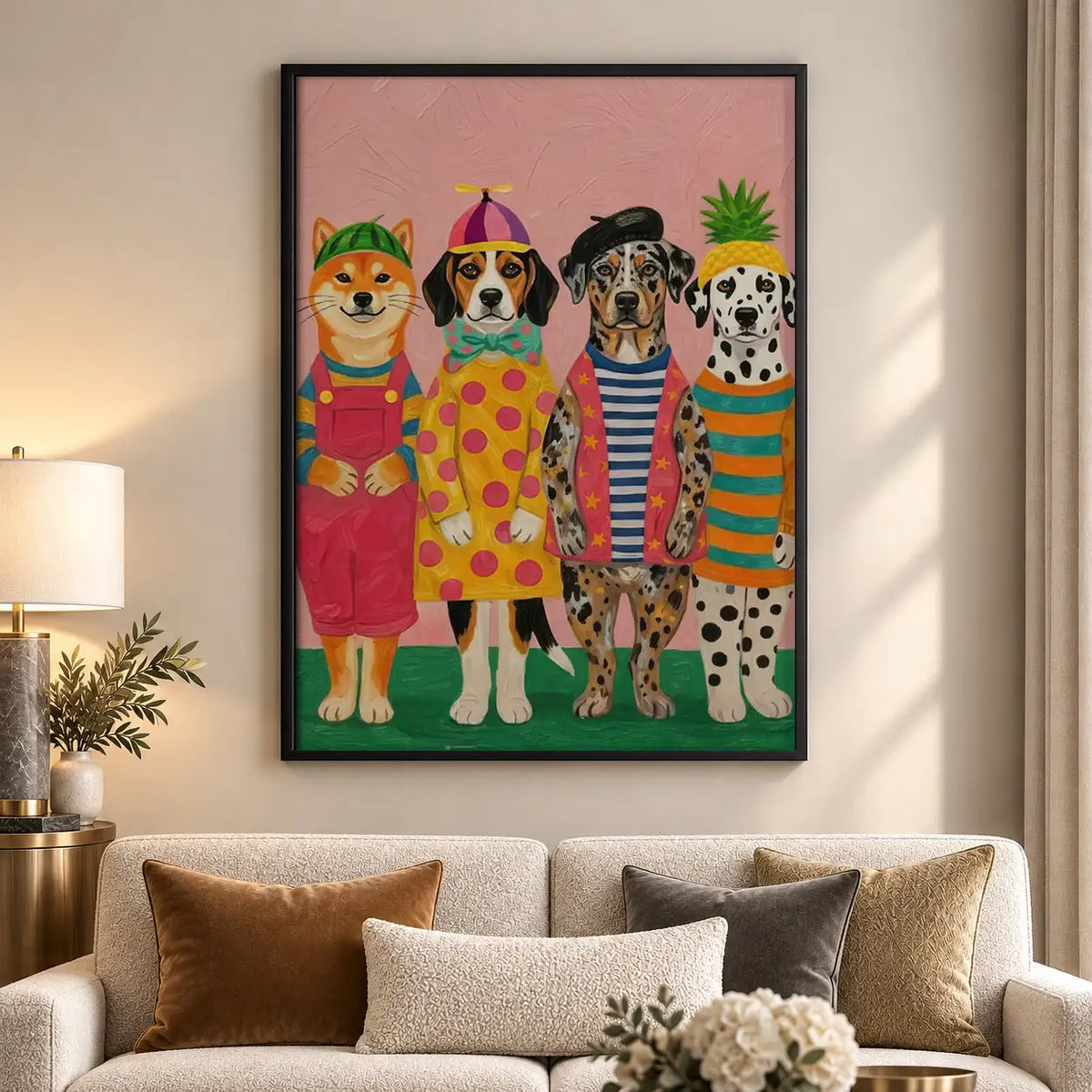 Fashionable Dogs in Colorful Sweaters Wall Art 5