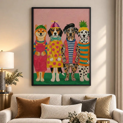 Fashionable Dogs in Colorful Sweaters Wall Art 5