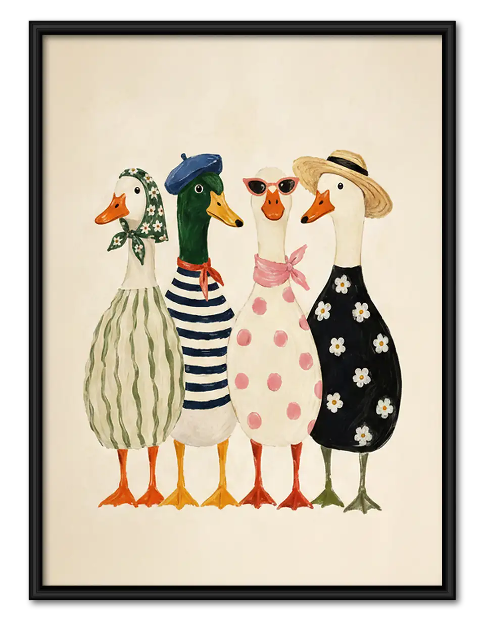 Fashionable Duck Friends Wall Art 1