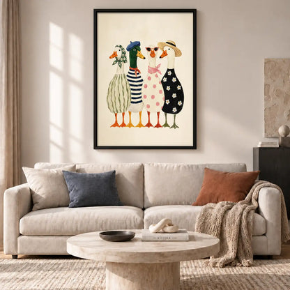 Fashionable Duck Friends Wall Art 2