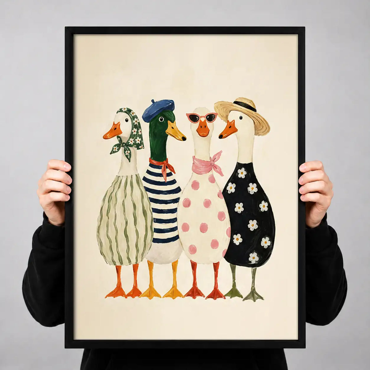 Fashionable Duck Friends Wall Art 3