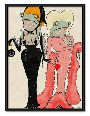 Fashionable Mouse Couple Wall Art