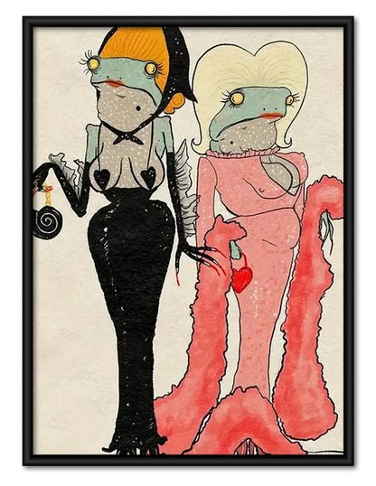 Fashionable Mouse Couple Wall Art 1