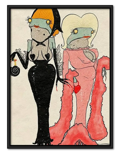 Fashionable Mouse Couple Wall Art