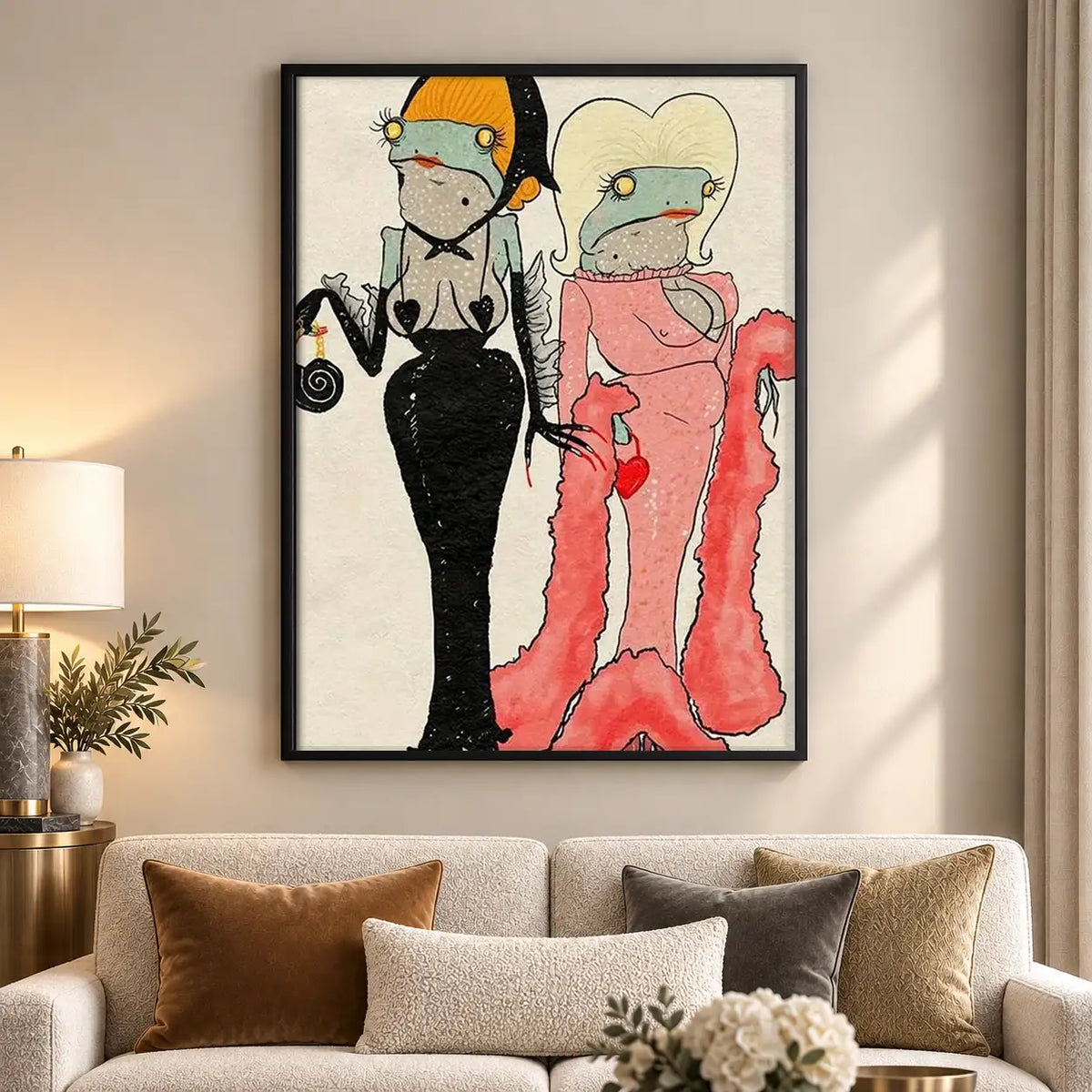 Fashionable Mouse Couple Wall Art 5