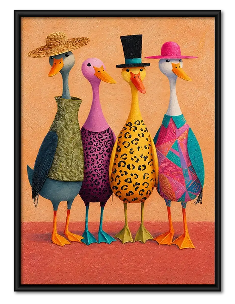Fashionable Ostrich Quartet Wall Art 1