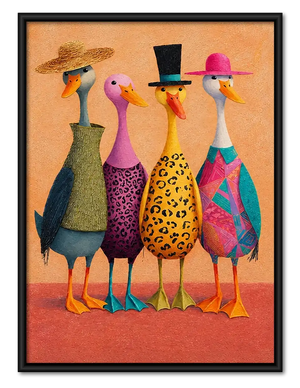 Fashionable Ostrich Quartet Wall Art