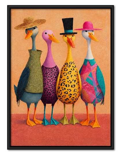 Fashionable Ostrich Quartet Wall Art