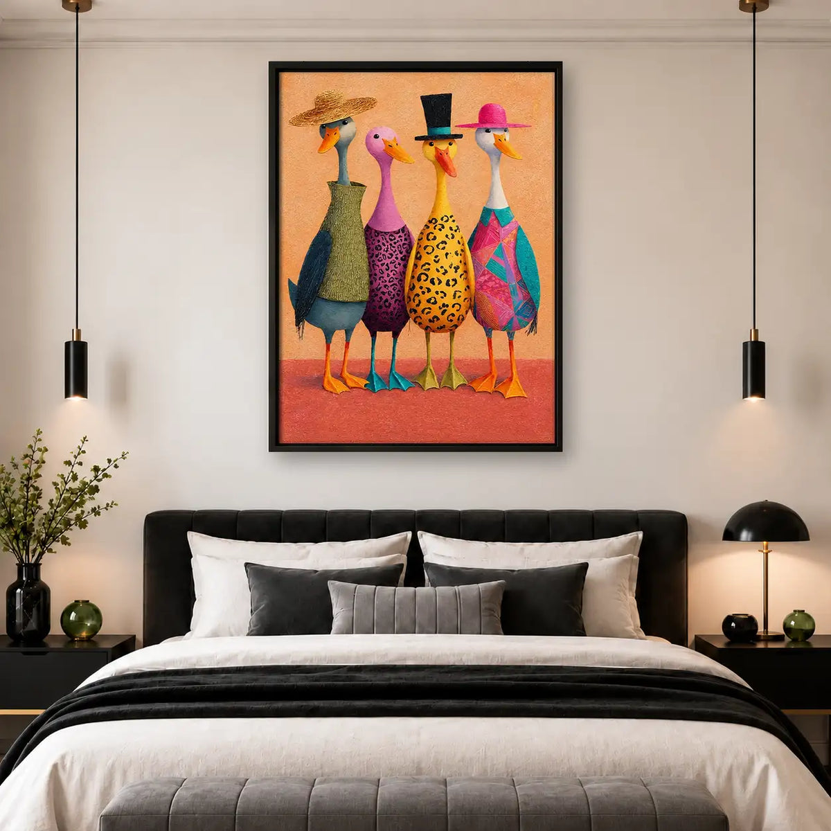 Fashionable Ostrich Quartet Wall Art 4
