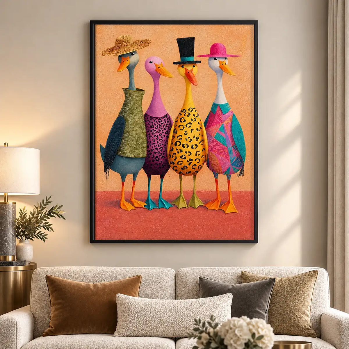 Fashionable Ostrich Quartet Wall Art 5